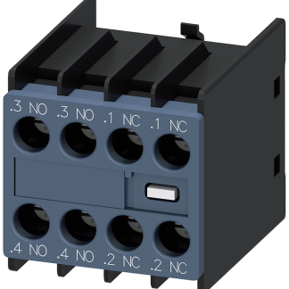 Contatto ausiliario Siemens, 4 contatti, 2NC + 2NO, montaggio a innesto, serie 3RH