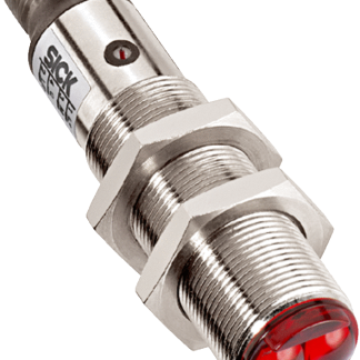 Sensore fotoelettrico Cilindrico SICK, a soppressione di sfondo, rilevamento 25 mm → 140 mm, uscita PNP