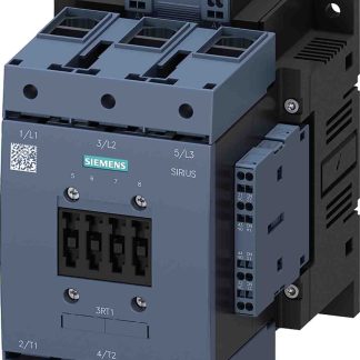 Contattore Siemens, serie Size S6, 3RT1, 3 poli, 2 NO + 2 NC, 115 A, 55 kW, bobina 240 V c.a.
