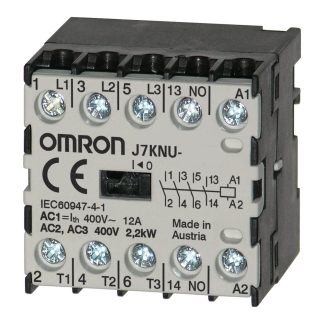 Contattore Omron, 3 poli, 1NC, 5 A, 2,2 kW, bobina 24 V c.c.