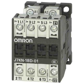 Contattore Omron, 3 poli, 3NO + 1NC, 18 A, 7,5 kW, bobina 24 V c.a.