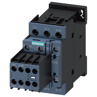 Contattore Reversibile Siemens, serie Size S0, 3RT2, 3 poli, 2 NO + 2 NC, 4 kW