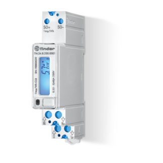 Contatore di energia Finder, 7M, monofase fasi, display LCD a 7 cifre