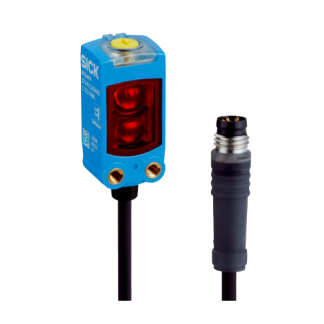Sensore fotoelettrico Miniaturizzato Sick, a soppressione di sfondo, rilevamento 4.220 → mm, uscita PNP/NPN