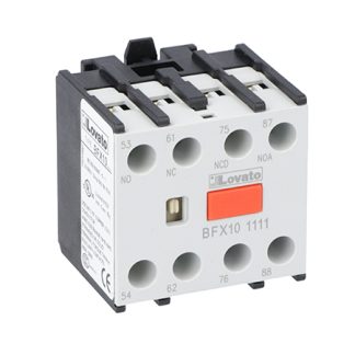 Contatto ausiliario Lovato, 4 contatti, 1 NO + 1 NC, montaggio frontale, serie BFX10