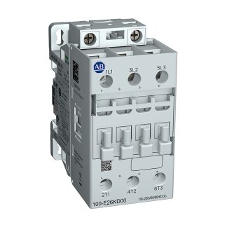 Contattore Direct on Line Allen Bradley, serie 100-E Contactors, 3 poli, 1NC, 26 A, bobina 100 a 250 V c.a.