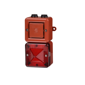 Segnalatore acustico e luminoso e2s serie SONFL1X, Rosso, 24 V c.c., 101 → 103dB a 1 m, IP66