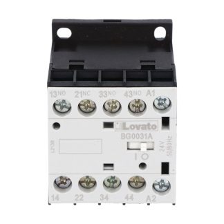 Relè contattore Lovato, serie BG, 4 poli, 3NO + 1NC, 10 A, bobina 24 V c.a.