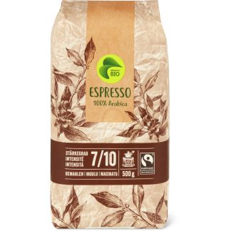 Migros Bio Fairtrade · ground coffee · Espresso 7/10