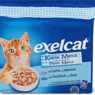 Exelcat Adult · sliced in sauce · white fish, tuna and salmon