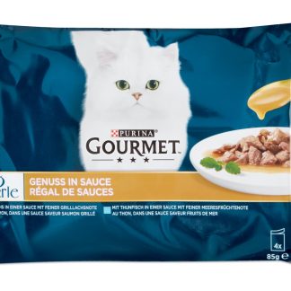 Gourmet Perle · sliced in sauce · With tuna in a sauce with a fine seafood note and with salmon in a sauce with a fine grilled salmon note
