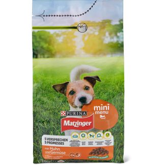 Matzinger Mini Menu · dry food for dogs · chicken and vegetables