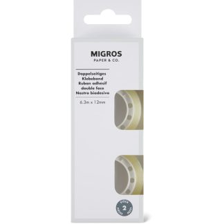 Migros Paper & Co. · Double-sided adhesive tapes · 6,3m x 12mm