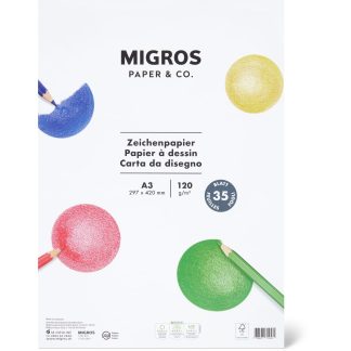 Migros Paper & Co. · Drawing paper · A3, 297 x 420mm, 120g/m2