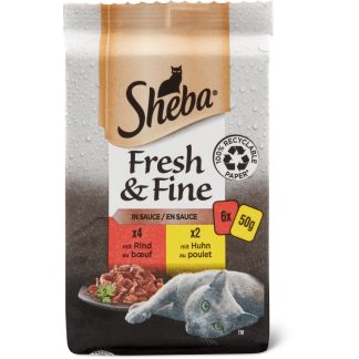 Sheba Fresh & Fine · sliced in sauce · chicken & beef