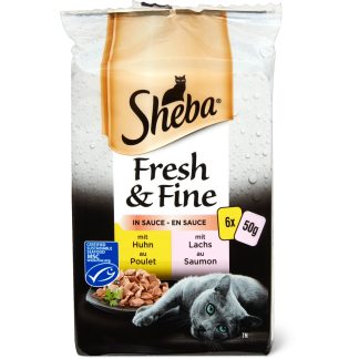 Sheba Fresh & Fine · sliced in sauce · chicken & salmon