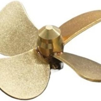 Гребной винт для радиоуправляемых лодок, 4-лопастной, 45 мм, латунный, для буксиров/грузовых судов масштаба 1:100, диаметр 3 мм (1 шт., левая лопасть)