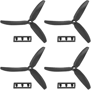 Пропеллер Ancalos 2 пары 5030 с 3 лопастями, прямой привод, вращение по часовой/против часовой стрелки, для радиоуправляемых самолетов (черный) - (Цвет: черный)