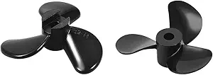 uxcell Гребной винт для радиоуправляемой лодки, против часовой стрелки, вал 3 мм, 3 лопасти, 32 мм, 1,4 P, веерообразная форма, пластиковый черный, вращающийся гребной винт для радиоуправляемой лодки, 2 шт.