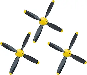 LEAMBE 3 комплекта запасных 4-лопастных пропеллеров для радиоуправляемых самолетов, совместимых с носовым обтекателем радиоуправляемых самолетов P51 Mustang и P40 Warhawk.