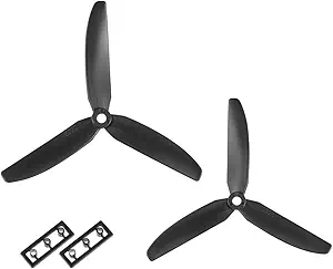 Пропеллеры uxcell RC 5030 5x3 дюйма, 3-лопастные, для самолетов, нейлоновые, черные, 1 пара с переходными кольцами.
