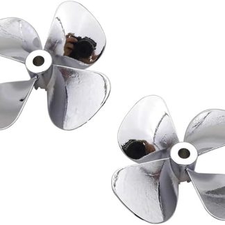 4-лопастной 60-мм металлический винт для радиоуправляемой лодки, вращающийся по часовой/против часовой стрелки, для вала 4 мм, для радиоуправляемого рыболовного буксира, масштабной модели морского судна (серебристый).