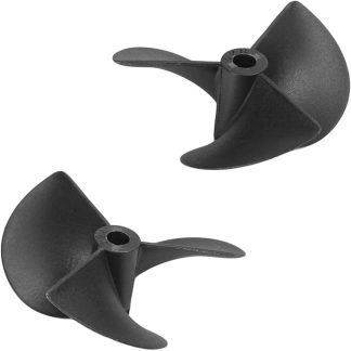 Heyiarbeit 2 пары 3-лопастных гребных винтов для моделей кораблей и радиоуправляемых лодок, черные пластиковые, с положительным лопастным механизмом и реверсивным вращением, диаметр 52 мм, шаг 80 мм, диаметр отверстия 4,8 мм.