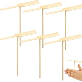 10 штук бамбуковых стрекоз, деревянные игрушки, ручной вертолет с деревянным пропеллером, игра для семейного отдыха на открытом воздухе и в саду.