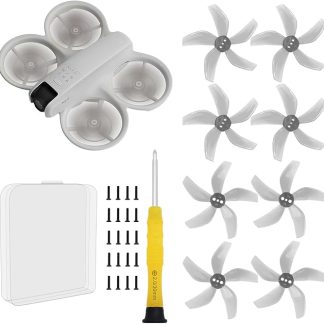 (Улучшенная версия, включая винты) - Цветной пропеллер-лопатка для дрона DJI NEO, бесшумный, с шумоподавлением, сменные крылья для дрона (кристально-серый)