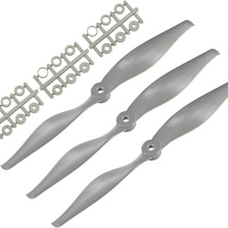 TOP-VIGOR 3 шт. CW RC пропеллеры 1060 10 x 6 дюймов, 2-лопастные, для радиоуправляемых моделей самолетов, с переходными кольцами, нейлоновые, серые.