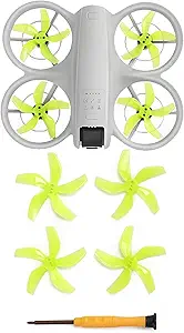 Разноцветные пропеллеры-лопатки для дрона DJI Neo 2, быстросъемные сменные пропеллеры UYRUREL для DJI Neo 2, шумоподавление, плавность хода и маневренность, аксессуары для дрона, зеленый цвет.