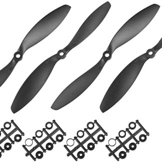 Пропеллеры uxcell RC CW CCW 9047 9x4.7 дюйма, 2-лопастные, для самолетов, нейлоновые, черные, 2 пары с переходными кольцами.