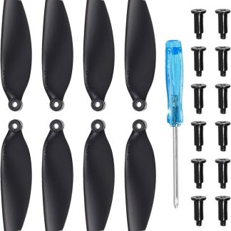 Набор из 8 пропеллеров MECCANIXITY Mini 2 для дрона DJI Mini 2, черного и серебристого цвета, с отверткой/винтом, быстросъемные, малошумные.