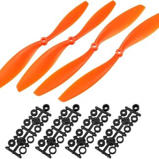 Пропеллеры uxcell RC CW CCW 1045 10x4,5 дюйма, 2-лопастные, для игрушечных самолетов, нейлоновые, оранжевые, 2 пары с переходными кольцами.