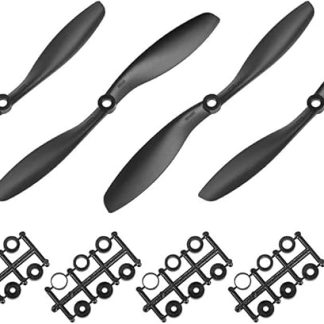 Пропеллеры uxcell RC CW CCW 8045 8x4,5 дюйма, 2-лопастные, для самолетов, нейлоновые, черные, 2 пары с переходными кольцами.