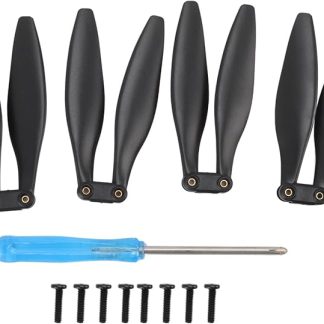 Комплект из 2 пар пропеллеров для дрона HS720 HS720E. Легкие, прочные, легко устанавливаются, изготовлены из черного поликарбоната, диаметр 155 мм, 4 пропеллера, 8 винтов.