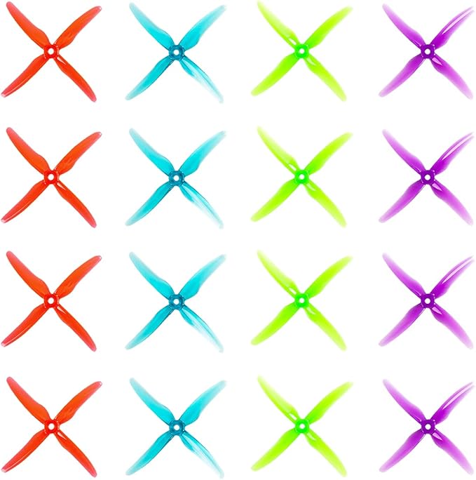 Пропеллеры Gemfan 51455 Hurricane X, прочные, 4 лопасти, 5,1 дюйма, для квадрокоптеров и мультироторов, 16 шт., 8CW, 8CCW