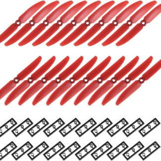 Пропеллеры uxcell RC 5030 5x3 дюйма, 2-лопастные, для квадрокоптера, игрушечного самолета, нейлоновые, красные, 10 пар с переходными кольцами.