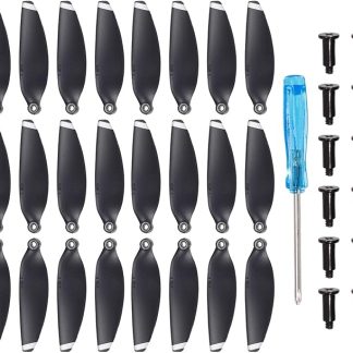 Набор из 24 пропеллеров MECCANIXITY Mini 1 для дрона DJI Mini 1, черного и серебристого цвета, с отверткой/винтом, быстросъемные, малошумные.