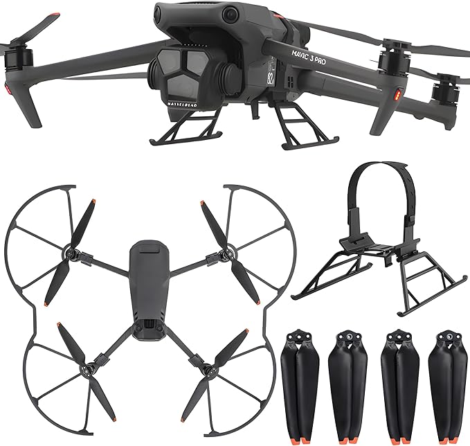 Пропеллеры для Mavic 3 Pro: с защитой лопастей, шасси и складными удлинителями для дронов DJI Mavic 3 Pro, Mavic 3 Pro Cine, Mavic 3, Mavic 3 Cine, Mavic 3 Classic.