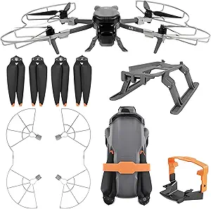 Комплект из 4 пропеллеров для дрона DJI Air 3S с защитным кожухом для пропеллеров, шасси и лопастями с низким уровнем шума для дронов DJI Air 3/Air 3S.