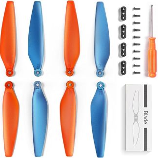 Сменные лопасти для дрона V11MINI 4K, 4 оригинальных высокопрочных пропеллера, запасные аксессуары для радиоуправляемого дрона, сине-оранжевые.