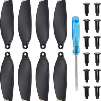 Набор из 8 лопастей пропеллеров MECCANIXITY Mini 1 для дрона DJI Mini 1, черного и серебристого цвета, с отверткой/винтом, быстросъемные, малошумные.