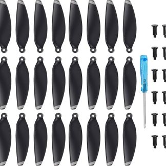 Набор из 24 пропеллеров MECCANIXITY Mini 2 для дрона DJI Mini 2, черного и серебристого цвета, с отверткой/винтом, быстросъемные, малошумные.