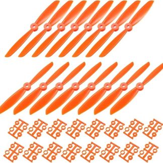 Пропеллеры uxcell RC CW CCW 6045 6x4,5 дюйма, 2-лопастные, для квадрокоптера/самолета, нейлоновые, оранжевые, 8 пар с переходными кольцами.