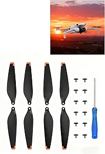 8 малошумных быстросъемных пропеллеров для DJI Mini 4 Pro, полный комплект для замены с винтами и отверткой, стабильный полет и простая установка.