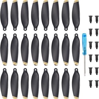 Набор из 24 пропеллеров MECCANIXITY Mini 2 для дрона DJI Mini 2, черного и золотистого цвета, с отверткой/винтом, быстросъемные, малошумные.