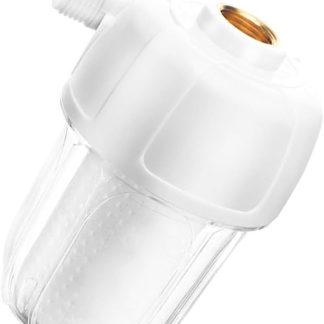 Mobestech Wasserhahnfilter mit Kupfergewindeanschluss und Physicalischem Filter for Duschwasser und Haushaltsgeräte, geeignet für den Heimgebrauch Weiß