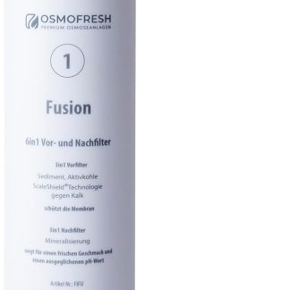 Фильтр OsmoFresh для системы обратного осмоса Fusion | Фильтр 6-в-1 (предварительный фильтр 3-в-1 и постфильтр 3-в-1) | Подходит для Fusion Ice, Fusion Base, Fusion Stream и Fusion Air | Замена каждые 6 месяцев | Протестировано TÜV