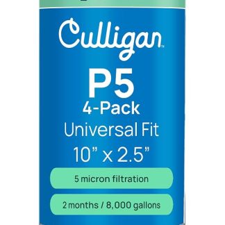 Фильтр для воды Culligan P5-4PK P5 для всего дома, премиум-класса, на 8000 галлонов, 4 шт., белый, упаковка из 4 штук.